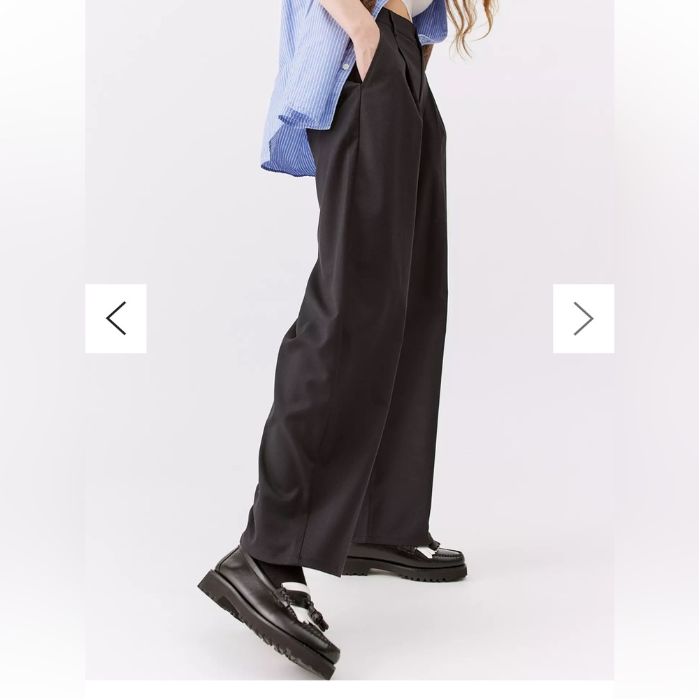 Urban Outfitters Helena Menswear Trouser Pant  wide leg trousers gray Medium